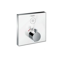 HANSGROHE Термостат прихованого монтажу ShowerSelect Glass на 1 клавішу, колір білий/хромований (15737400)