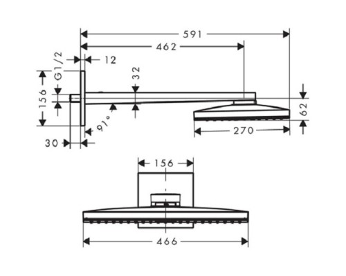 Hansgrohe 24003600 верхний душ Rainmaker Select 460