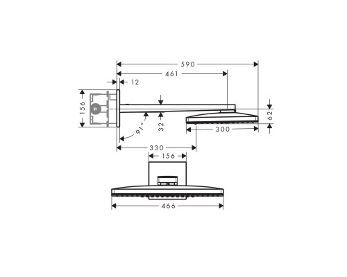 Hansgrohe 24005400 Верхний душ Rainmaker Select 460