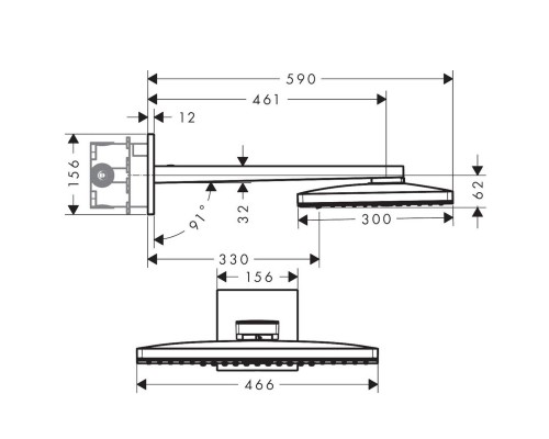 Hansgrohe 24005600 верхний душ Rainmaker Select 460