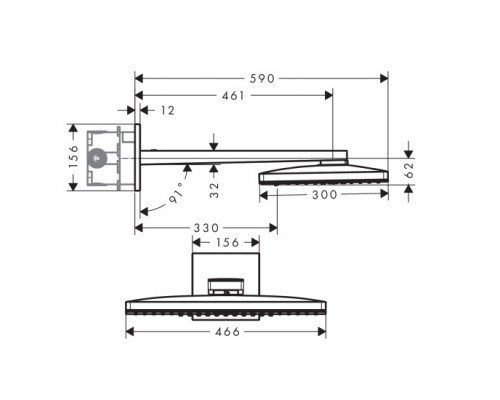 Hansgrohe 24007600 верхний душ Rainmaker Select 460