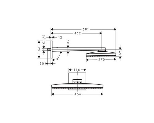 Hansgrohe 24013400 Верхний душ Rainmaker Select 460