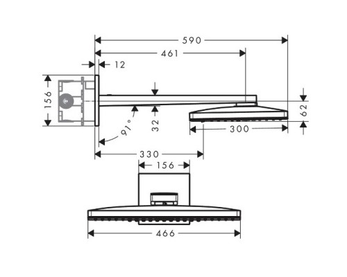 Hansgrohe 24015400 Верхний душ Rainmaker Select 460
