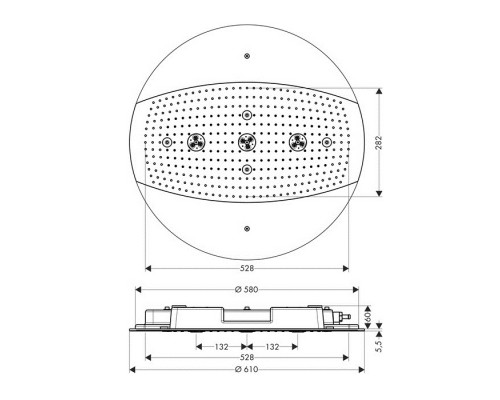 Hansgrohe 26117000 Rainmaker верхний душ 600 мм