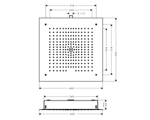 Hansgrohe 26253000 Верх.душ Raindan.E 400 x 400 мм,хр.