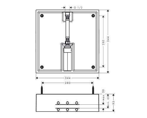 Hansgrohe 26254180 Скрытая ч. д/Raindance E 400 x 400 мм