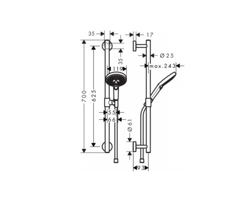 Hansgrohe 26320000 RD Sel.S 120/U'Comfort 65 душ-й набор