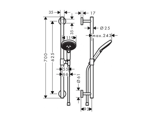 Hansgrohe 26321400 RD Sel.S 120 EcoS./U'Comf.душ-й набор