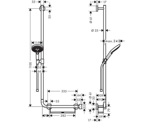 Hansgrohe 26325400 RD Sel.S 120 EcoS./U'Comf.душ-й набор