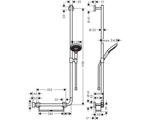 Hansgrohe 26327000 RD Sel.S 120 EcoS./U'Comf.душ-й набор
