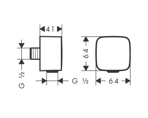 HANSGROHE Fixfit 26457000 шланговое подсоединение c защитой от обратного тока