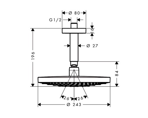 Hansgrohe 26467000 Raindance Select S 240 Верхний душ
