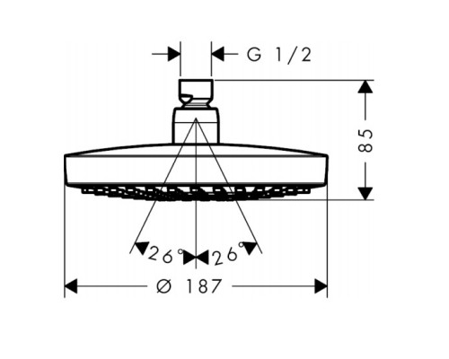 Hansgrohe 26522000 Cromа Select S верх душ,180 2jet,хром