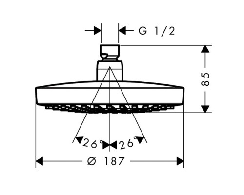 Hansgrohe 26523000 Croma Select S 180 2jet верх душ EcoS