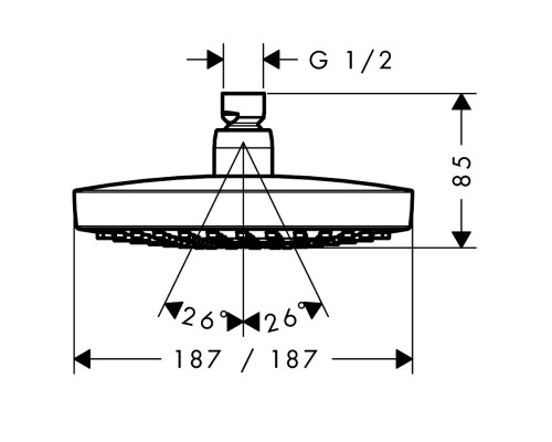 HANSGROHE Croma Select E 26524000 потолочная лейка