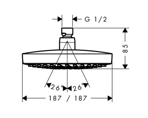 Hansgrohe 26528400 Croma Select 180 2j верх душ EcoSm