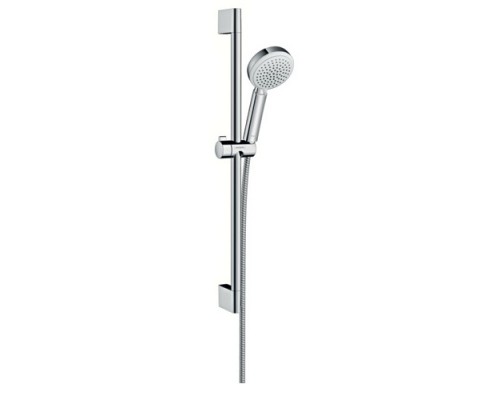 HANSGROHE Crometta 100 26651400 душевая стойка 0,65м белый хром (стойка+лейка+шланг)