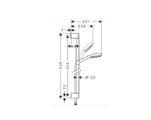 Hansgrohe 26657400 Crometta 100 Vario Uni душ/н 0,90