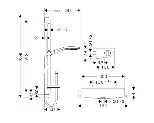 Hansgrohe 27037000 Raindance Select S 150 Душевой набор