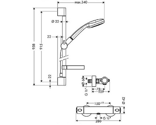 Hansgrohe 27085000 Croma 100 Multi Душевой набор