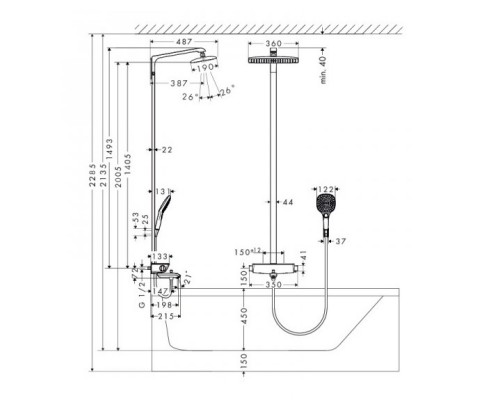 Hansgrohe 27113400 RD Select E 360 Showerpipe душ.сист.