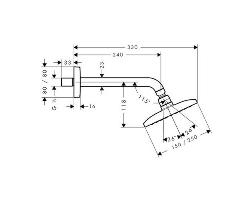 Hansgrohe 27370000 Raindance E 240 AIR Верхний душ
