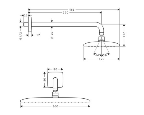 Hansgrohe 27376000 Raindance E 360 AIR Верхний душ