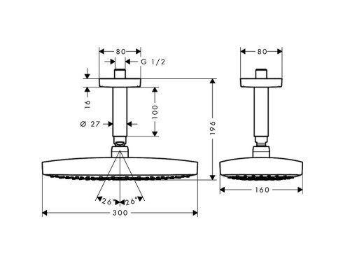 Hansgrohe 27384400 Raindance Select E 300 Верхний душ