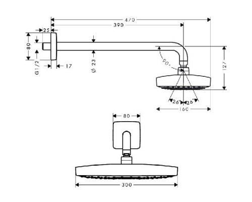 Hansgrohe 27385400 Raindance Select E 300 Верхний душ