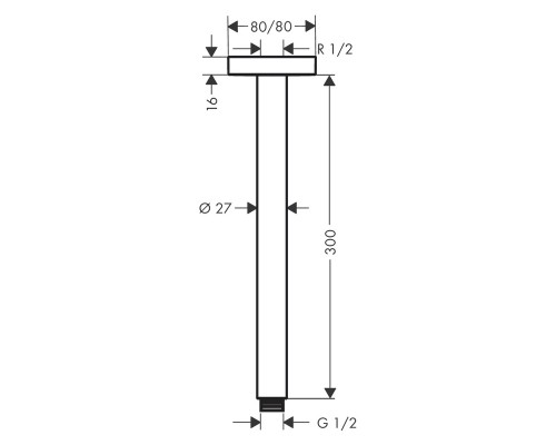 Hansgrohe 27388000 Потолочное подсоединение E, 300 мм