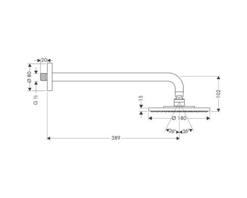 Hansgrohe 27468000 Raindance S 180 Air Верхний душ