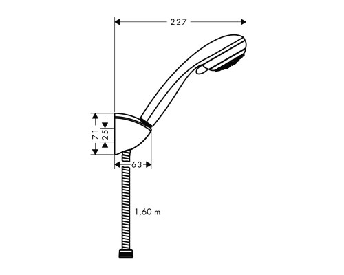 HANSGROHE Crometta 85 27559000 душевой набор (лейка+шланг+держатель)