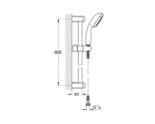Hansgrohe 27645000 Штанга Unica'E 1,5 м,хром