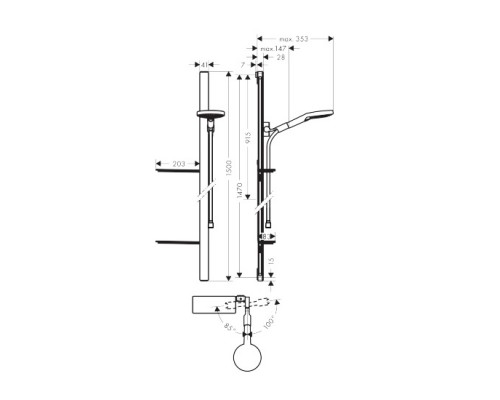 Hansgrohe 27646000 Душ.наб.Raind.Sel.S 120/Unica' E 1,50
