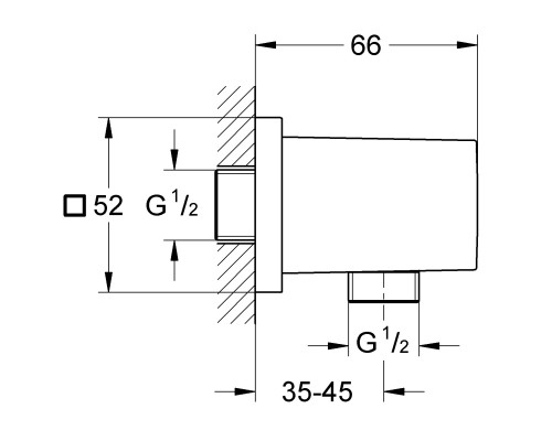 GROHE Euphoria Cube 27704000 подключение для душевого шланга