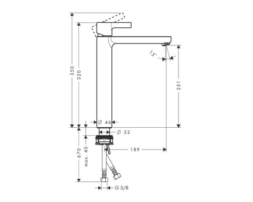 Hansgrohe 31023000 Metris S Смеситель для раковины