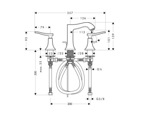 Hansgrohe 31073000 Metris Classic Смеситель для раковины