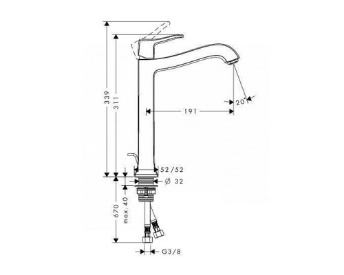 Hansgrohe 31078000 Metris Classic Смеситель для раковины