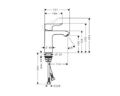 Hansgrohe 31084000 Metris Смеситель для раковины
