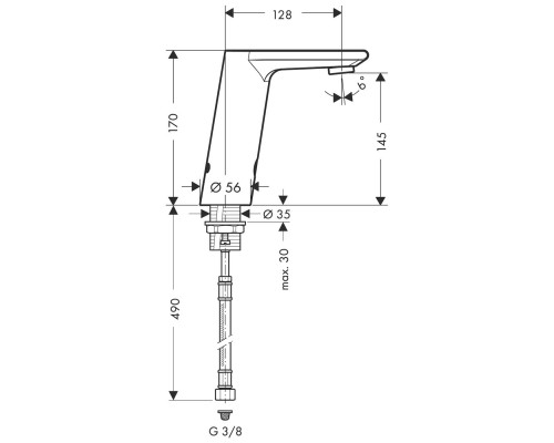 Hansgrohe 31100000 Metris S Эл. смеситель для раковины