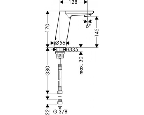Hansgrohe 31101000 Metris S Эл. смеситель для раковины