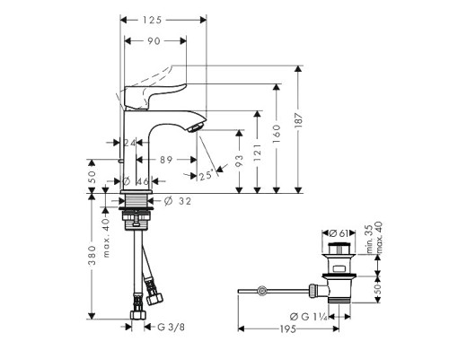 Hansgrohe 31121000 Metris Смеситель для раковины
