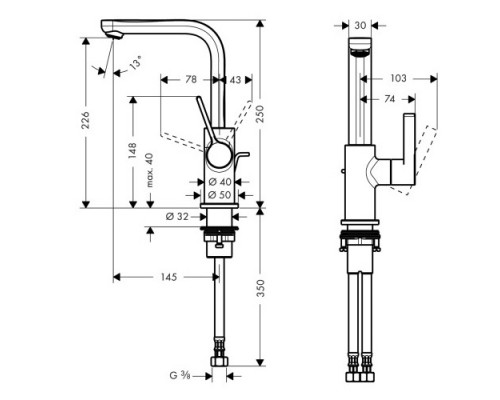 Hansgrohe 31159000 Metris S Смеситель для раковины