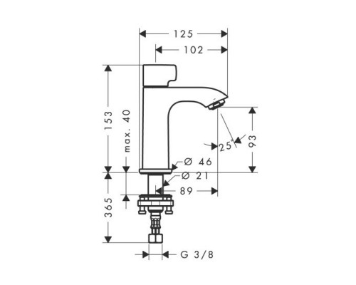 Hansgrohe 31166000 Metris Кран для раковины 100