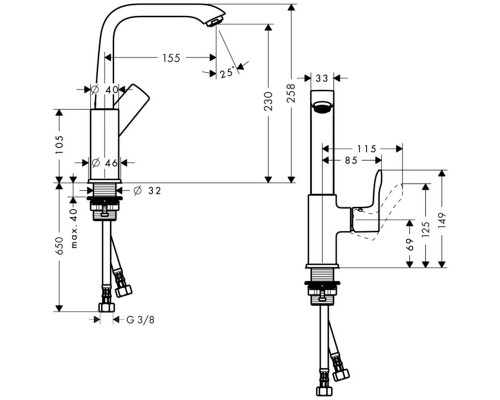 Hansgrohe 31187000 Metris Смеситель для раковины