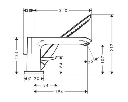 Hansgrohe 31190000 Metris Смеситель на край ванны