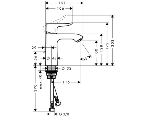Hansgrohe 31203000 Metris Смеситель для раковины 110