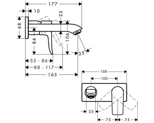 Hansgrohe 31251000 Metris Смеситель для раковины, одноры