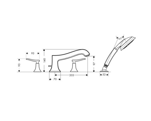 Hansgrohe 31314000 Metris Classic Смеситель на кр. ванны