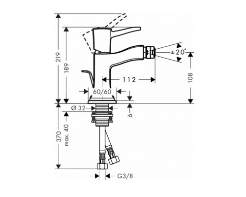 Hansgrohe 31320000 Metropol смеситель для биде,хром